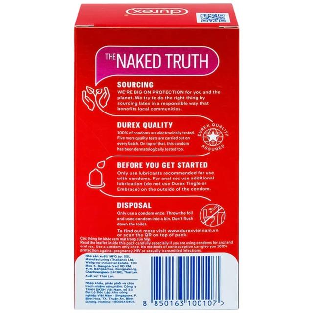 Bao cao su Durex Fetherlite vừa vặn, độ bảo vệ cao (12 cái)