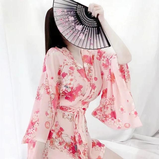 Áo choàng ngủ Kimono hoa anh đào sexy gợi cảm áo khoác nữ ngoài cosplay cổ trang Nhật Bản quyến rũ  N742