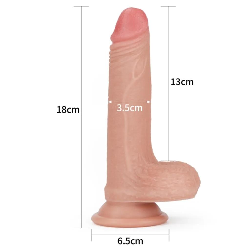 Dương Vật Dính Tường Có Bìu Lovetoy Nature Cock 7" Platinum