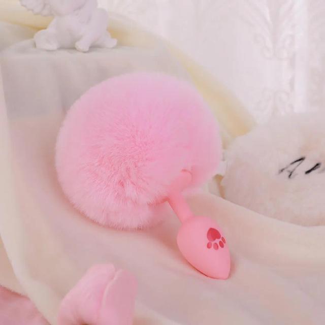 Đuôi Thỏ Cosplay Silicone Hồng Cute