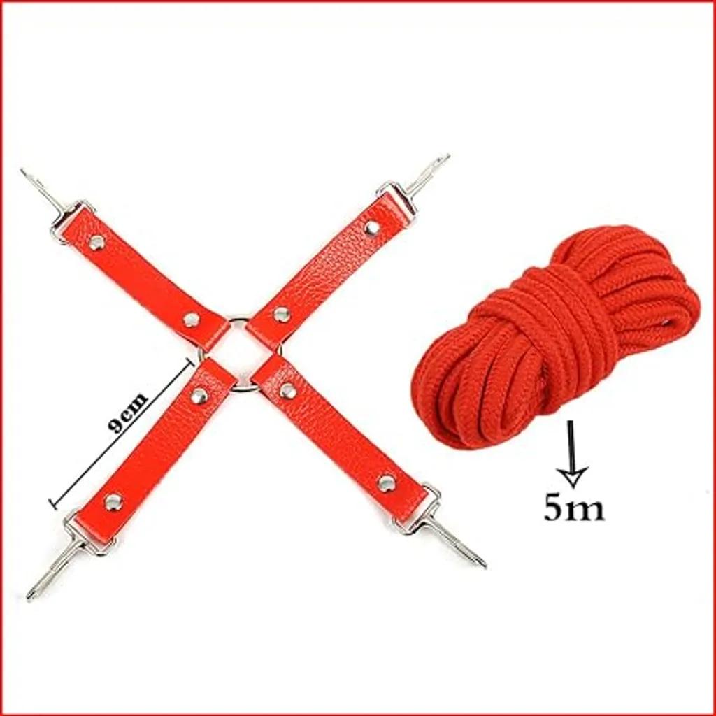 Bộ BDSM 10 Món Da PU Đỏ – Còng Tay Chân, Bịt Mắt, Ball Gag, Dây Trói & Roi BDSM
