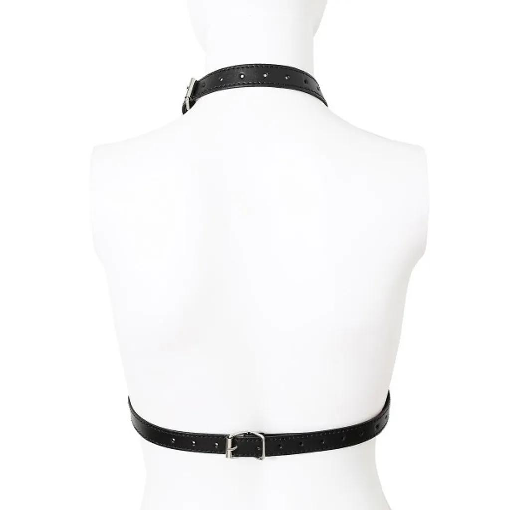 Áo Harness Ngực Da PU Có Dây Cổ