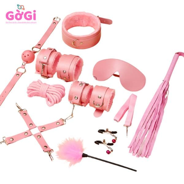 Bộ đồ chơi tình dục SM bằng nhồi bông - màu hồng sang trọng 11 món dành cho người yêu