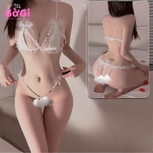 Set đồ lót ren 3 mảnh phối ngọc trai – Quyến rũ, gợi cảm