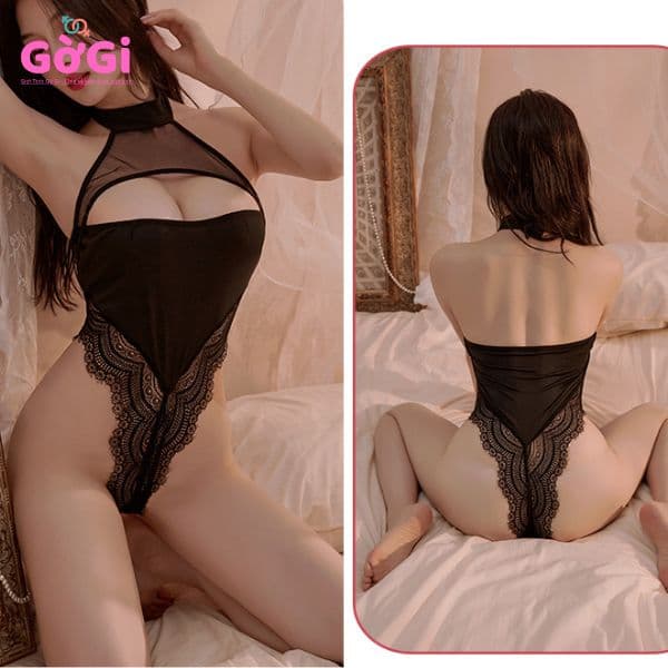 Đồ ngủ sexy liền thân hở ngực gợi cảm 1 mảnh quyến rũ ( trắng, đen)