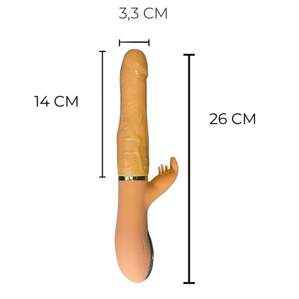Dương vật giả thụt + ngoáy + rung tự động nhiều chế độ cao cấp thịt siêu mềm như thật