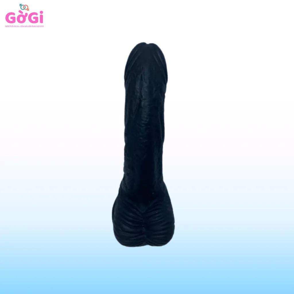 Dương Vật Giả Silicon Mini 13cm Có Bìu Màu Đen