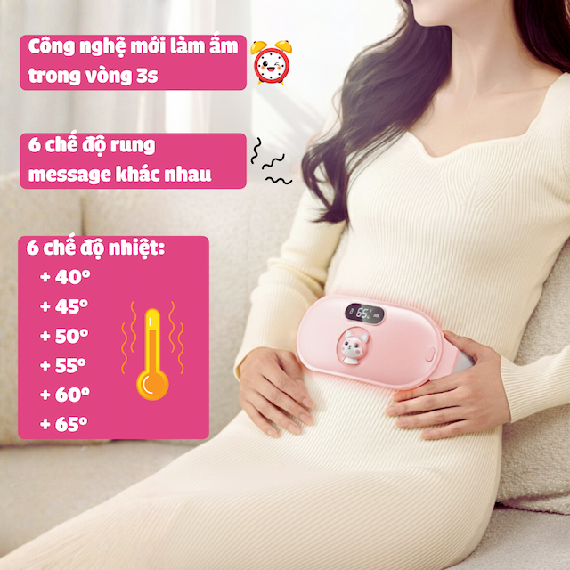 (Hộp Quà Tặng) Máy massage bụng kinh cao cấp, massage bụng, sưởi ấm giảm đau bụng kinh hình con heo siêu dễ thương