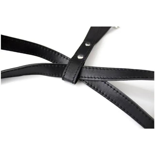 Áo Harness Ngực Da PU Có Dây Cổ