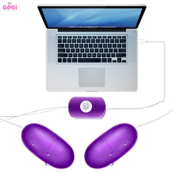 Trứng rung thủ dâm nữ rung kép USB, máy mát xa rung mạnh đa tần số không gây tiếng ồn dành cho người lớn