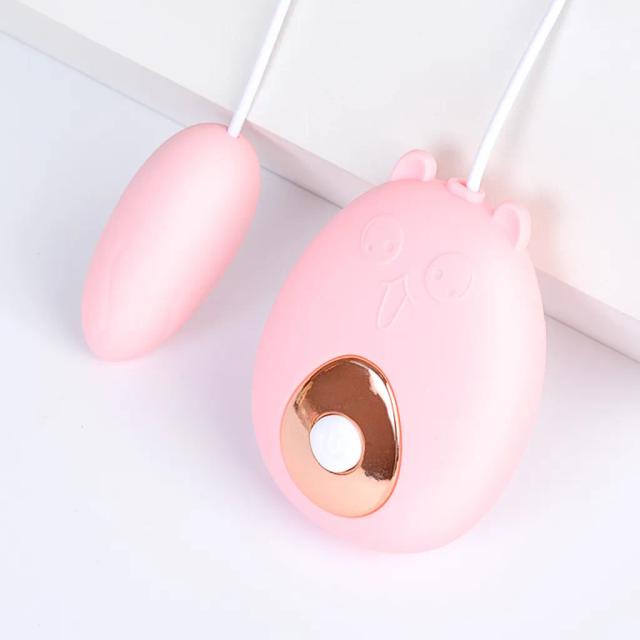 Trứng Rung Mini 12 Tần Số Gấu Hồng Dùng Pin