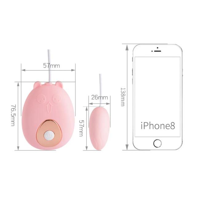 Trứng Rung Mini 12 Tần Số Gấu Hồng Dùng Pin