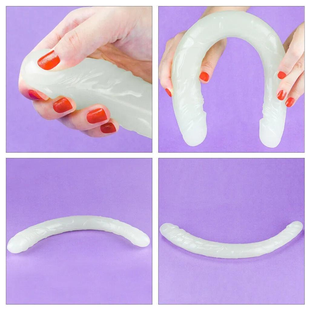Dương Vật Giả 2 Đầu LoveToy Lumino Play Dạ Quang Phát Sáng Trong Tối