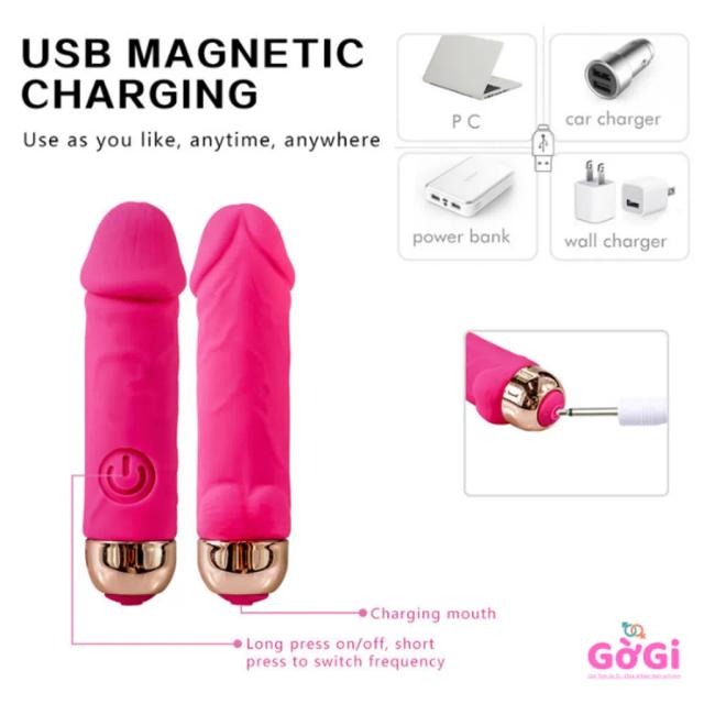 Dương Vật Giả Mini Nhỏ Gọn – Vibrator 10 Chế Độ Rung