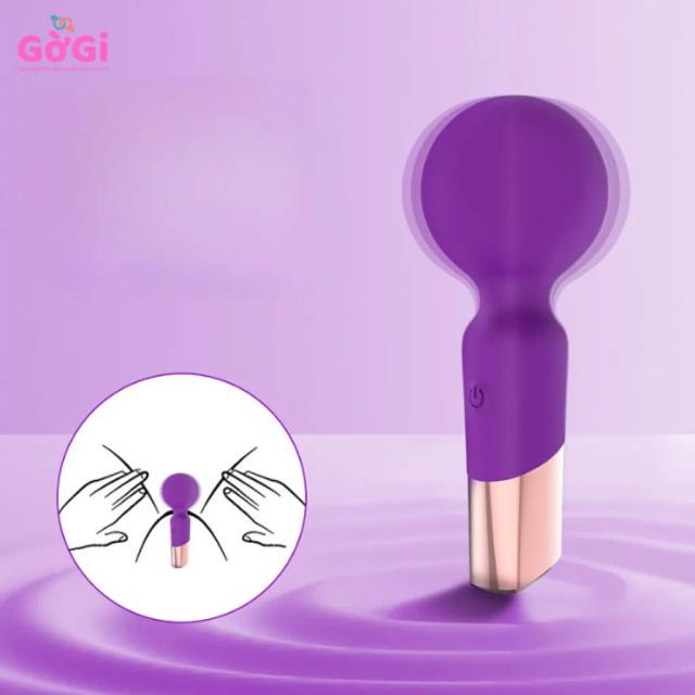 Máy Rung Sang Trọng Mini Đầu To 10 Chế Độ – Thiết Kế Nhỏ Gọn, Rung Mạnh, Sạc USB