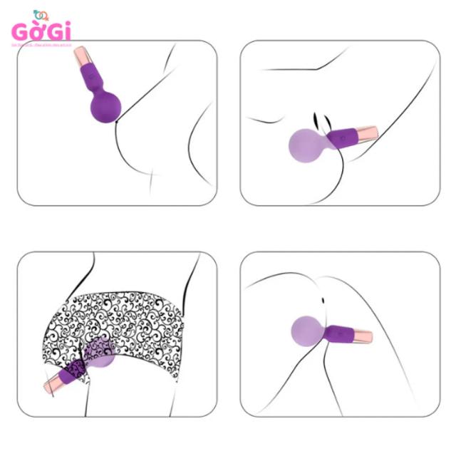 Máy Rung Sang Trọng Mini Đầu To 10 Chế Độ – Thiết Kế Nhỏ Gọn, Rung Mạnh, Sạc USB