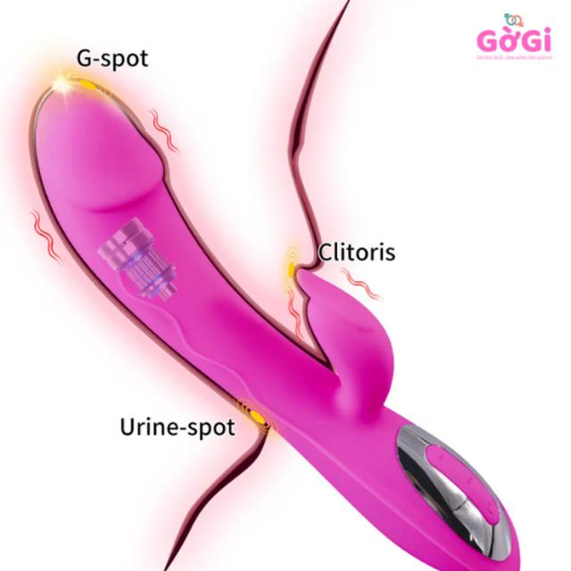 Dương Vật Giả 2 Đầu Rung Độc Lập – Kích Thích Điểm G & Clitoral, 14 Chế Độ Rung Nhỏ Gọn