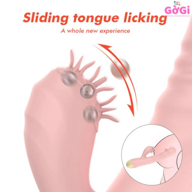 Dương Vật Giả Tự Thụt Cao Cấp 2 Đầu – 10 Chế Độ Thụt + 10 Rung, Sạc USB Siêu Êm