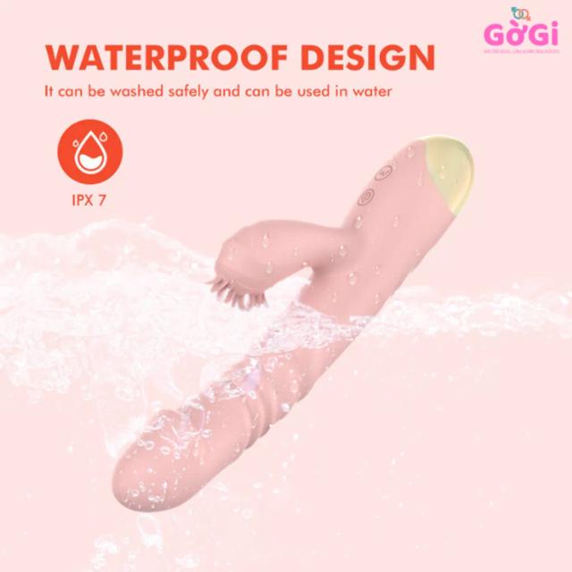 Dương Vật Giả Tự Thụt Cao Cấp 2 Đầu – 10 Chế Độ Thụt + 10 Rung, Sạc USB Siêu Êm