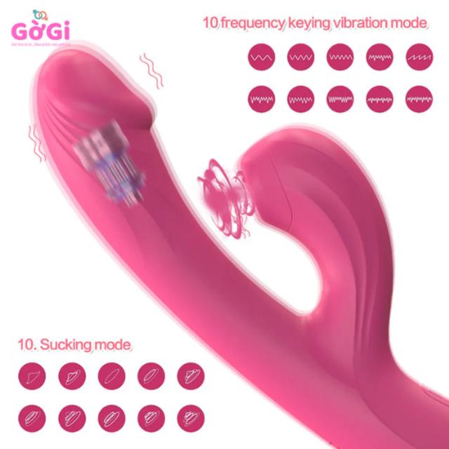 Dương Vật Giả Rung Hút 2 Đầu Cao Cấp – 10 Chế Độ Rung & 10 Chế Độ Hút Kích Thích Điểm G