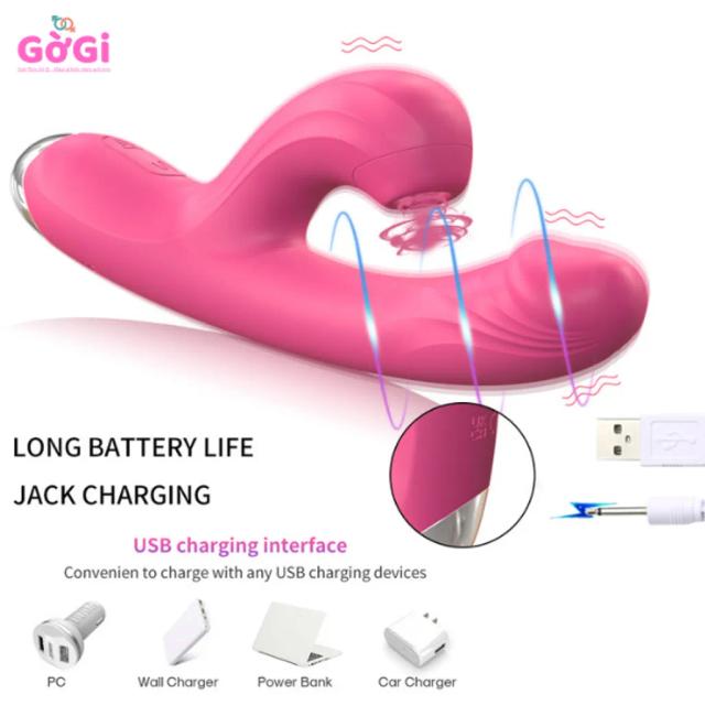 Dương Vật Giả Rung Hút 2 Đầu Cao Cấp – 10 Chế Độ Rung & 10 Chế Độ Hút Kích Thích Điểm G