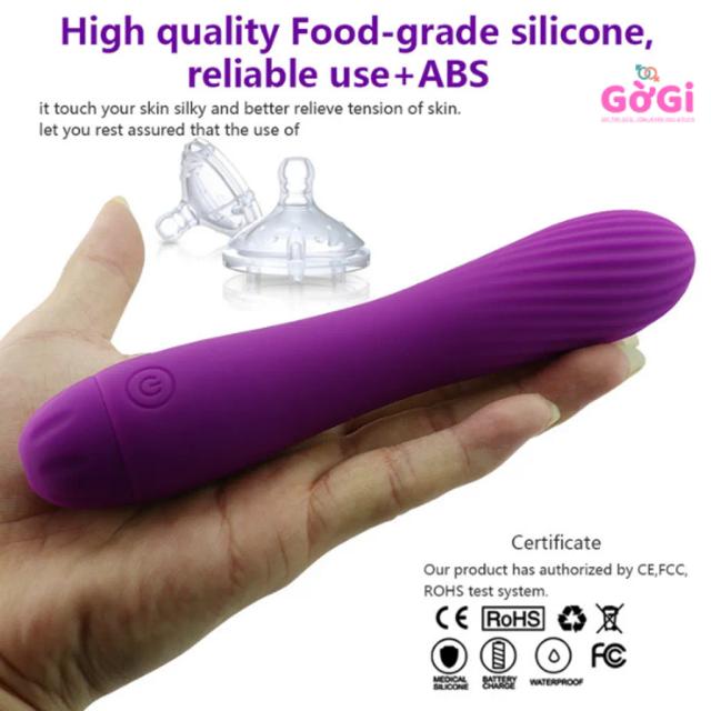 Máy Rung Silicone 10 Chế Độ – Đầu Vân Ren, Chống Nước IPX7, Sạc USB