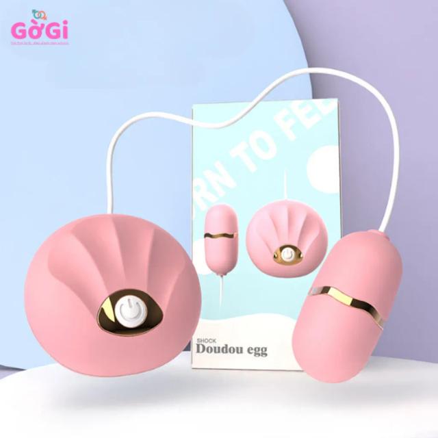 Trứng Rung Có Dây 10 Chế Độ Kèm Điều Khiển Hình Vỏ Sò Màu Hồng