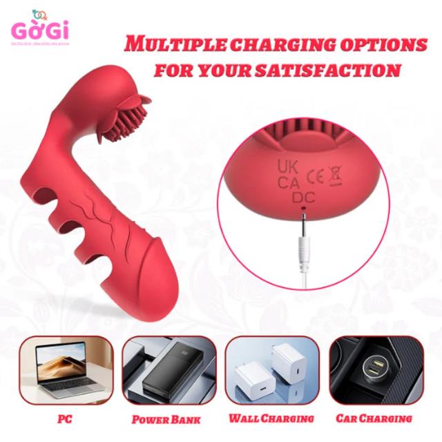 Bao Đeo Ngón Tay Rung 2 Đầu Silicone Cao Cấp – Kích Thích Điểm G & C