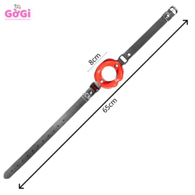 Dây Đeo Bịt Miệng Môi Silicone Màu Đỏ Đen – Phụ Kiện Đeo Điều Chỉnh
