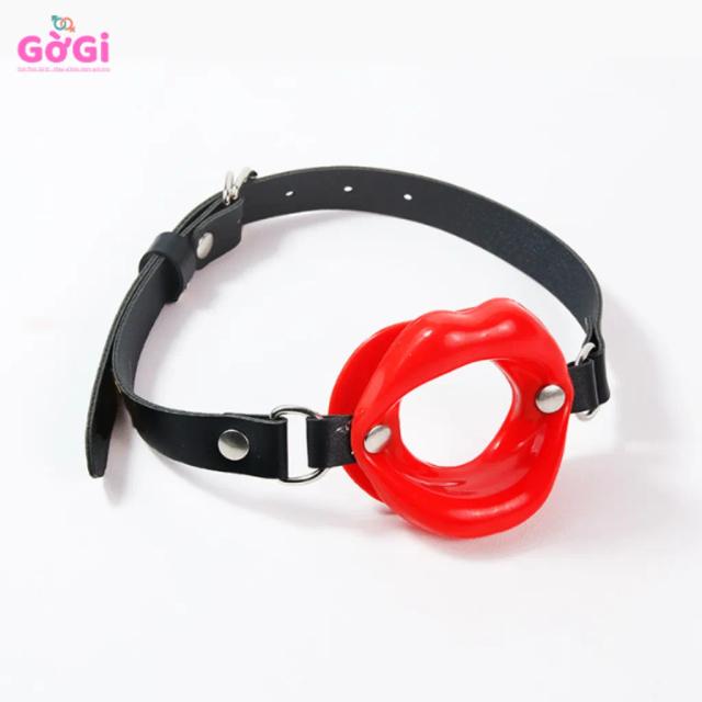 Dây Đeo Bịt Miệng Môi Silicone Màu Đỏ Đen – Phụ Kiện Đeo Điều Chỉnh