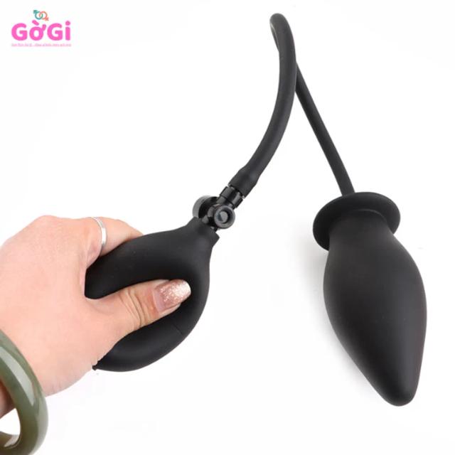 Bóng Hơi Hậu Môn Cao Su Bơm Khí – Dạng Phình To Điều Chỉnh Kích Thước Màu Đen