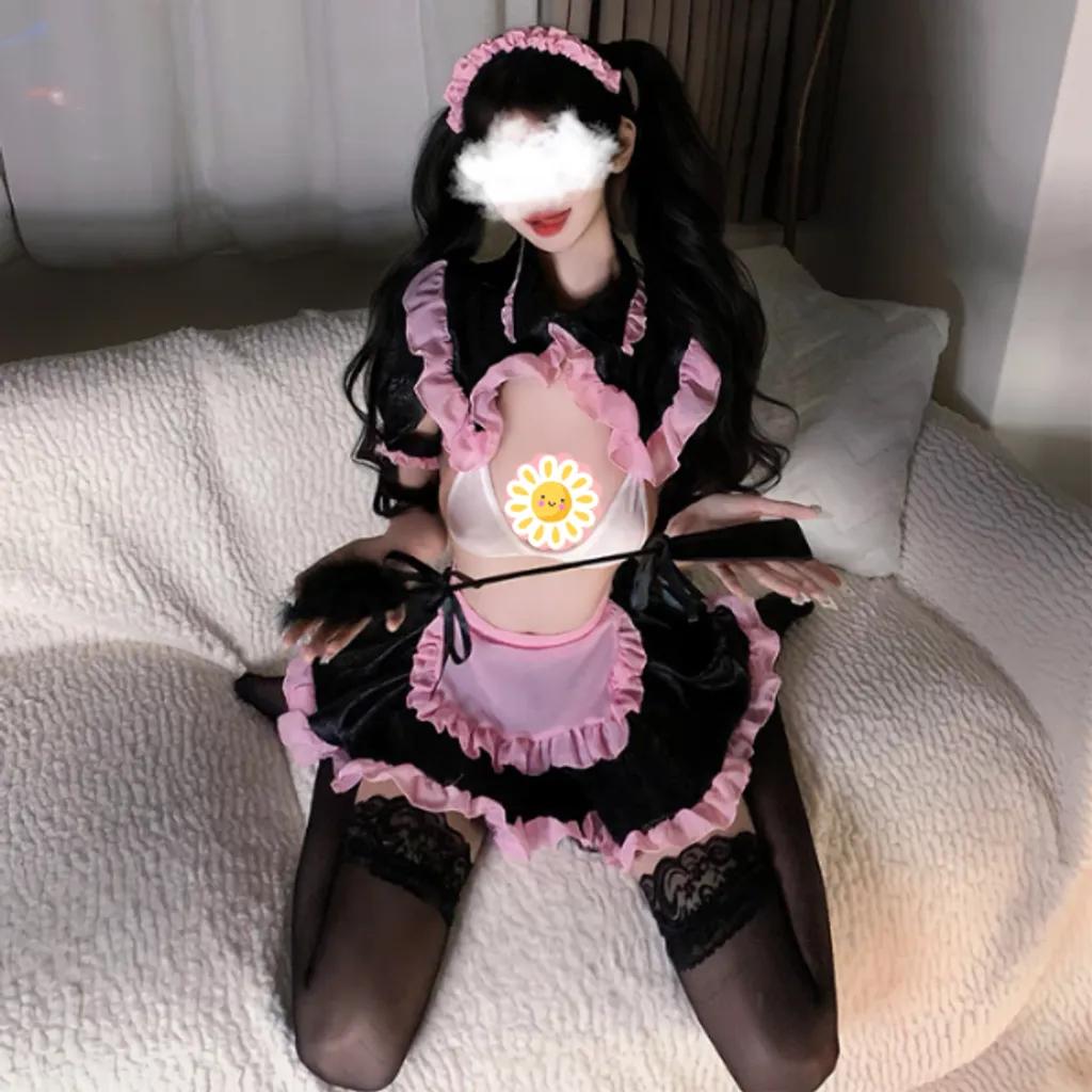 Đồ cosplay sexy nàng hầu maid hở V1 gợi cảm đáng yêu set hầu gái Nhật Bản dáng xoè dễ thương cuốn hút N572