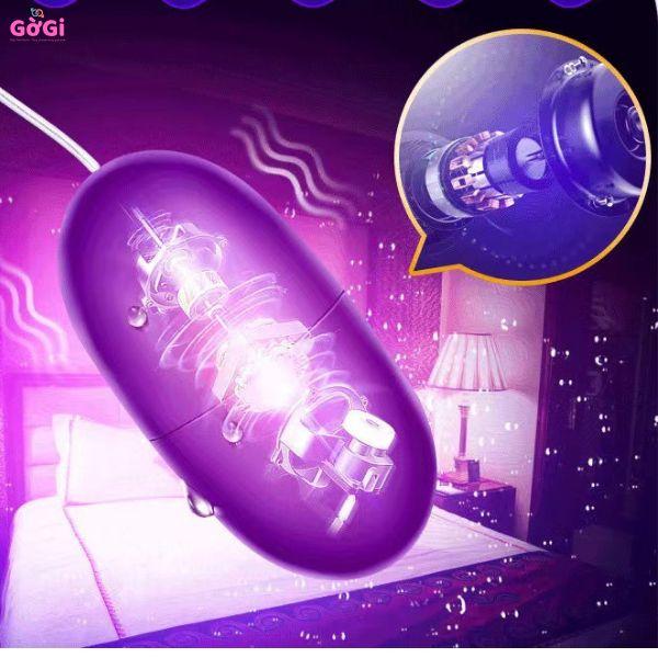 Trứng rung thủ dâm nữ rung kép USB, máy mát xa rung mạnh dành cho người lớn