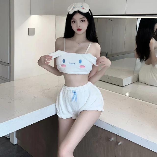 Bộ đồ ngủ bé thỏ bông dễ thương gợi cảm set cosplay cinnamoroll mặc nhà 3 màu siêu sexy đáng yêu N187