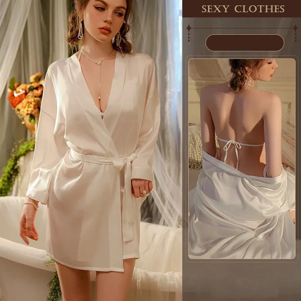 Váy ngủ sexy cánh bướm kèm đệm lót gợi cảm sang chảnh đầm mặc nhà lụa xòe tôn dáng quyển rũ  N134