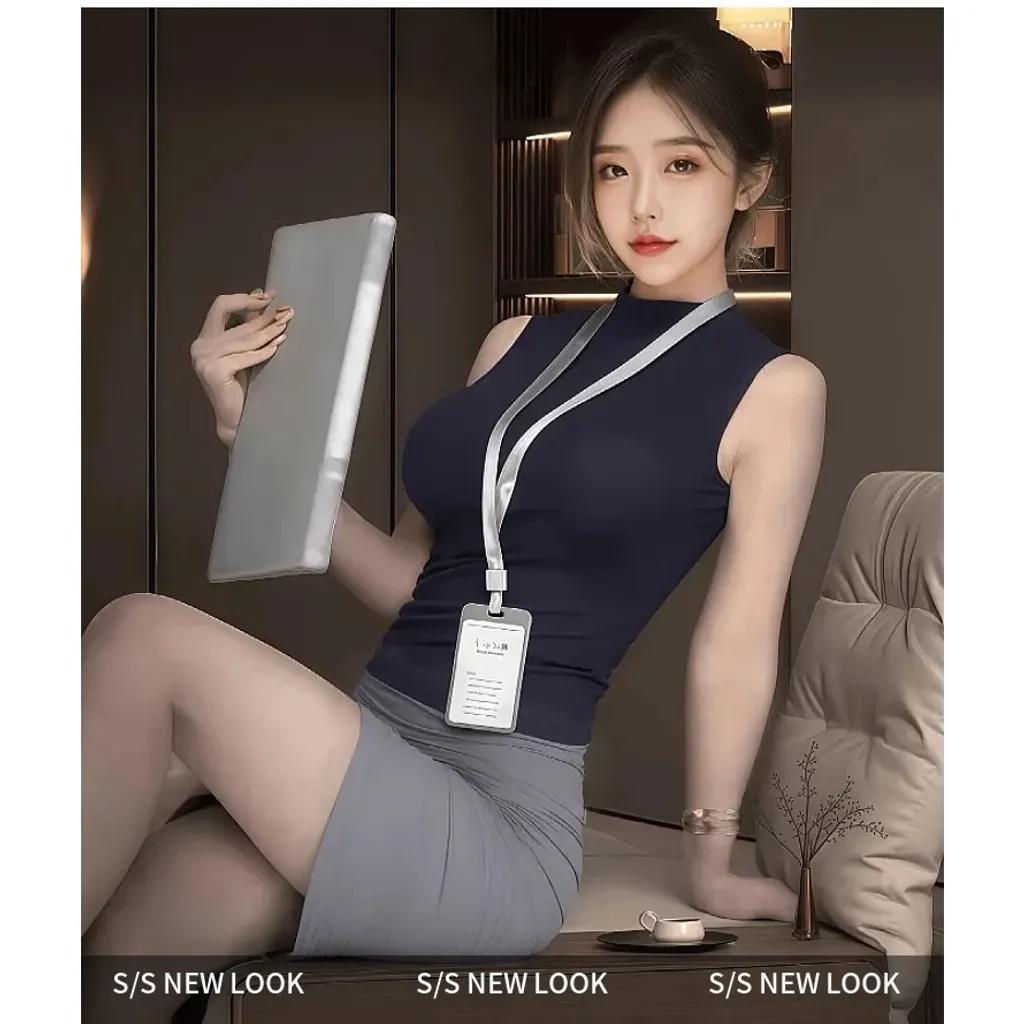 Đồ cosplay sexy thư ký body kèm bảng tên quyến rũ ngọt ngào váy công sở nữ dáng ôm gợi cảm cuốn hút  N319