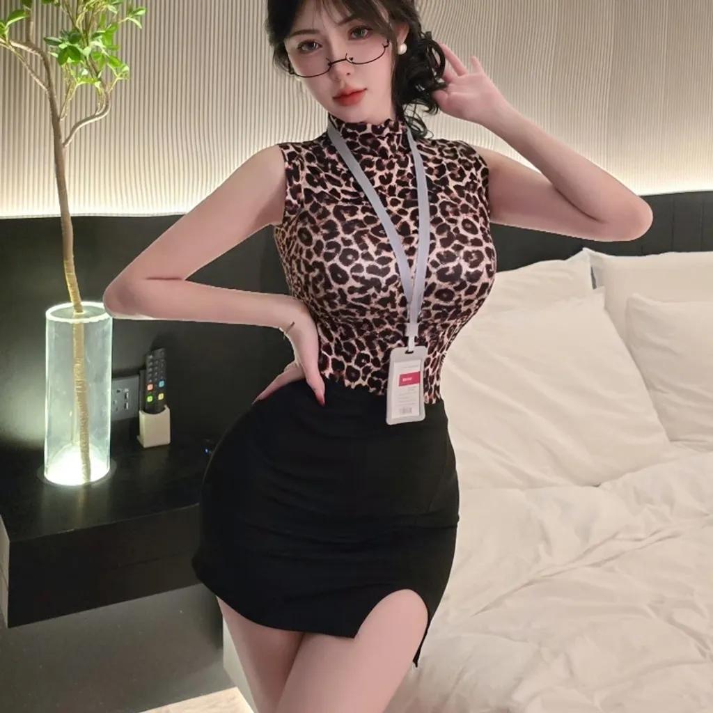 Đồ cosplay sexy thư ký body kèm bảng tên quyến rũ ngọt ngào váy công sở nữ dáng ôm gợi cảm cuốn hút  N319