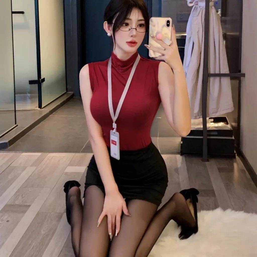 Đồ cosplay sexy thư ký body kèm bảng tên quyến rũ ngọt ngào váy công sở nữ dáng ôm gợi cảm cuốn hút  N319