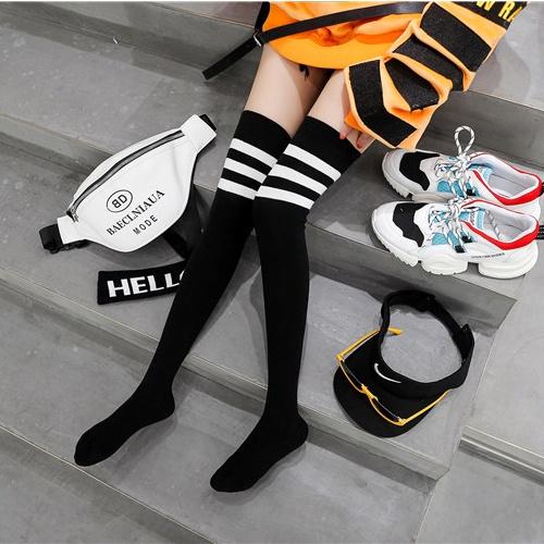 Tất học sinh 3 sọc phong cách Hàn Quốc cotton giữ ấm đáng yêu vớ giữa bắp chân nữ sinh lolita JK cosplay dễ thương T903