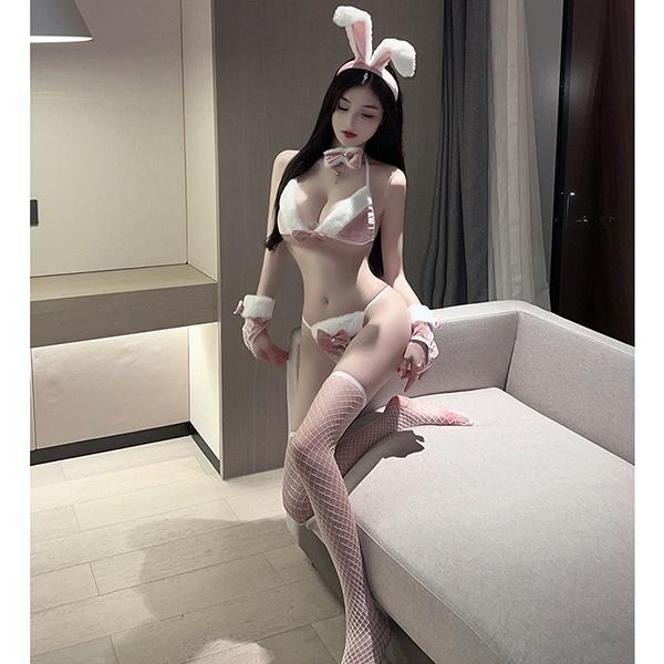 Đồ lót sexy bé thỏ bunny siêu đáng yêu set bikini cosplay valentine vải bông mềm mịn cao cấp  N727  HCM