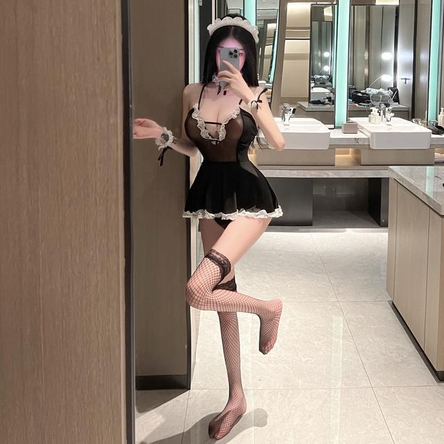 Đồ cosplay hầu gái Nhật anime hở ngực đen sexy gợi cảm váy nàng hầu maid kèm phụ kiện dễ thương  N778
