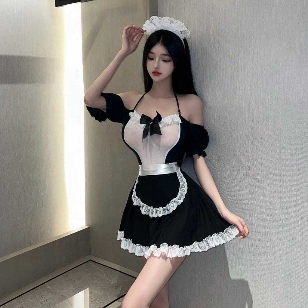 Đồ cosplay sexy hầu gái hở lưng gợi cảm tinh tế váy ngủ maid nàng hầu dáng xoè siêu đáng yêu quyến rũ  N870