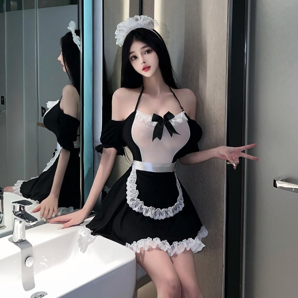 Đồ cosplay sexy hầu gái hở lưng gợi cảm tinh tế váy ngủ maid nàng hầu dáng xoè siêu đáng yêu quyến rũ  N870