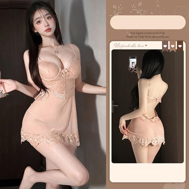 Váy ngủ ren mềm mịn có đệm lót gợi cảm cao cấp đầm 2 dây kèm chip mặc nhà hở lưng quyến rũ tinh tế  N291  HCM