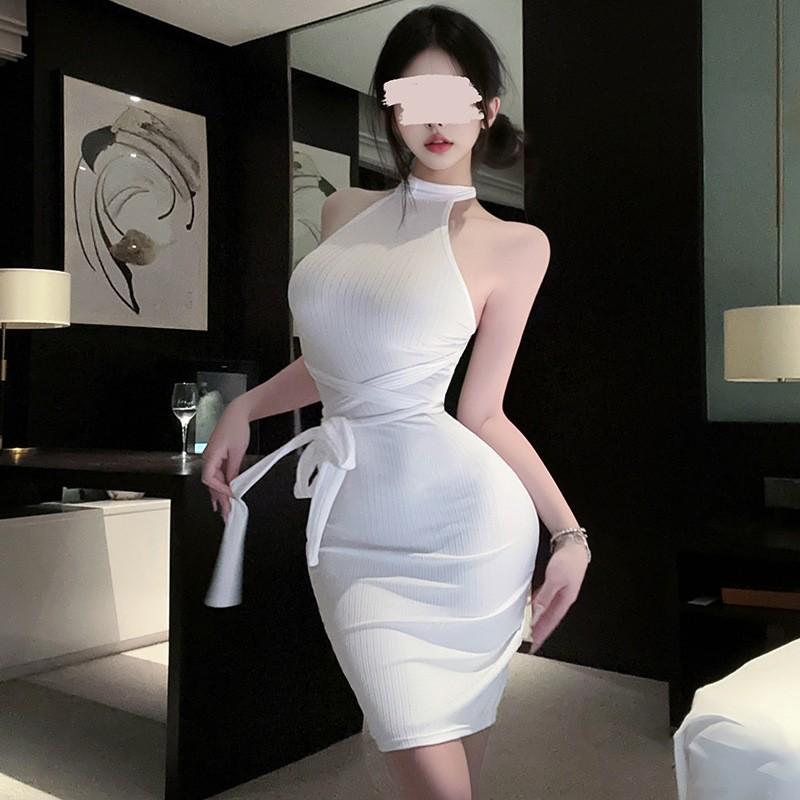 Váy body ngắn ôm sát thun gân sexy quyến rũ đầm bodycon cosplay thư ký có bảng tên gợi cảm sang chảnh  N311