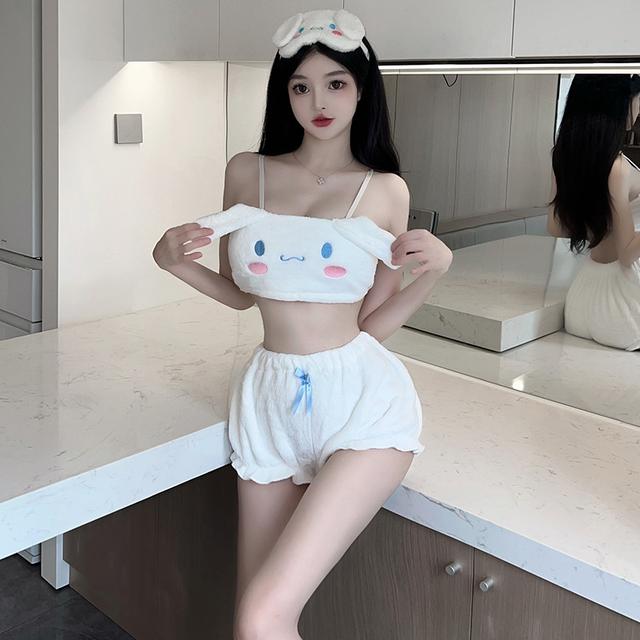 Bộ đồ ngủ bé thỏ bông dễ thương gợi cảm set cosplay cinnamoroll mặc nhà 3 màu siêu sexy đáng yêu  N187