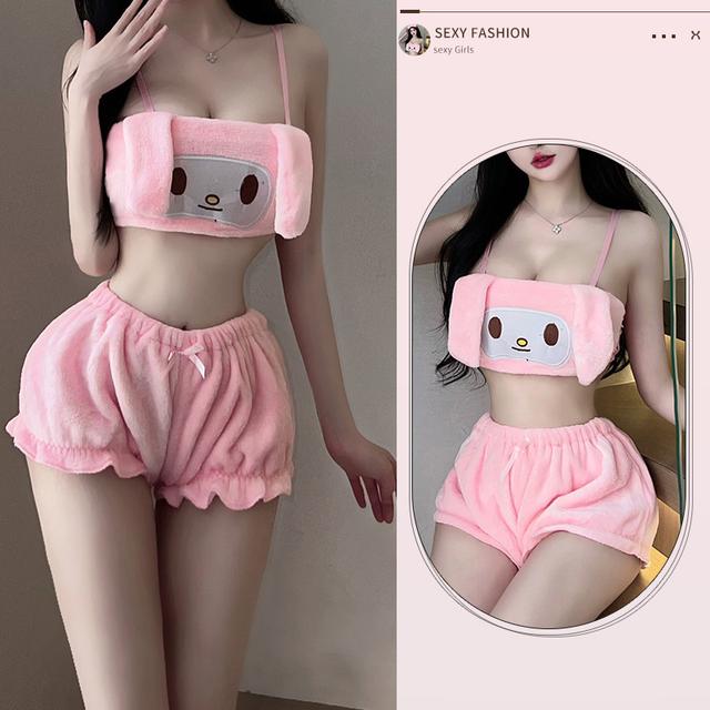 Bộ đồ ngủ bé thỏ bông dễ thương gợi cảm set cosplay cinnamoroll mặc nhà 3 màu siêu sexy đáng yêu  N187