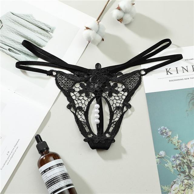 Quần lót đính hạt lọt khe sexy bonita phối hoa gợi cảm chip nữ dây lưng cao đen đỏ trắng quyến rũ  T308  HCM