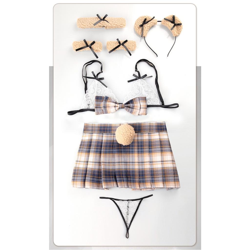 Cosplay gấu nâu anime có đuôi sexy gợi cảm set ngủ hóa trang teddy bear kèm phụ kiện dễ thương cao cấp  N892
