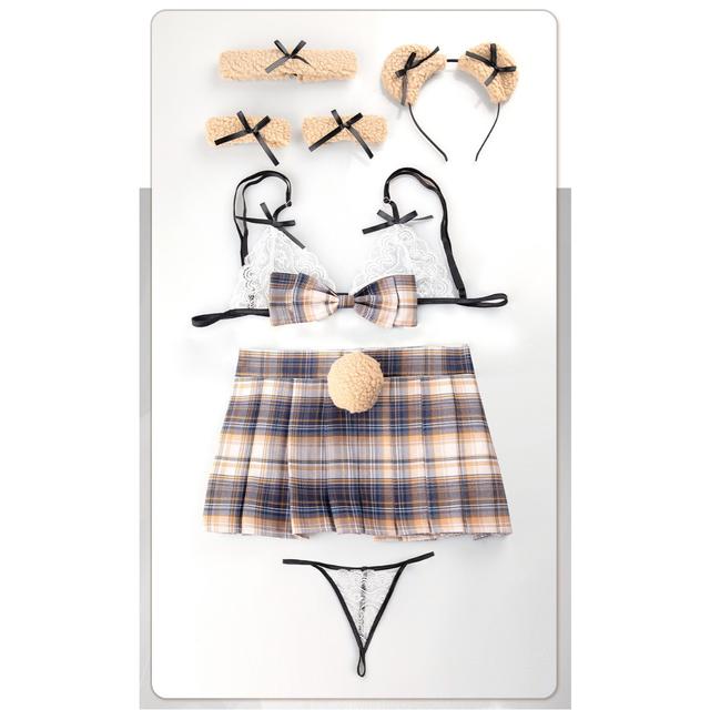 Cosplay gấu nâu anime có đuôi sexy gợi cảm set ngủ hóa trang teddy bear kèm phụ kiện dễ thương cao cấp  N892